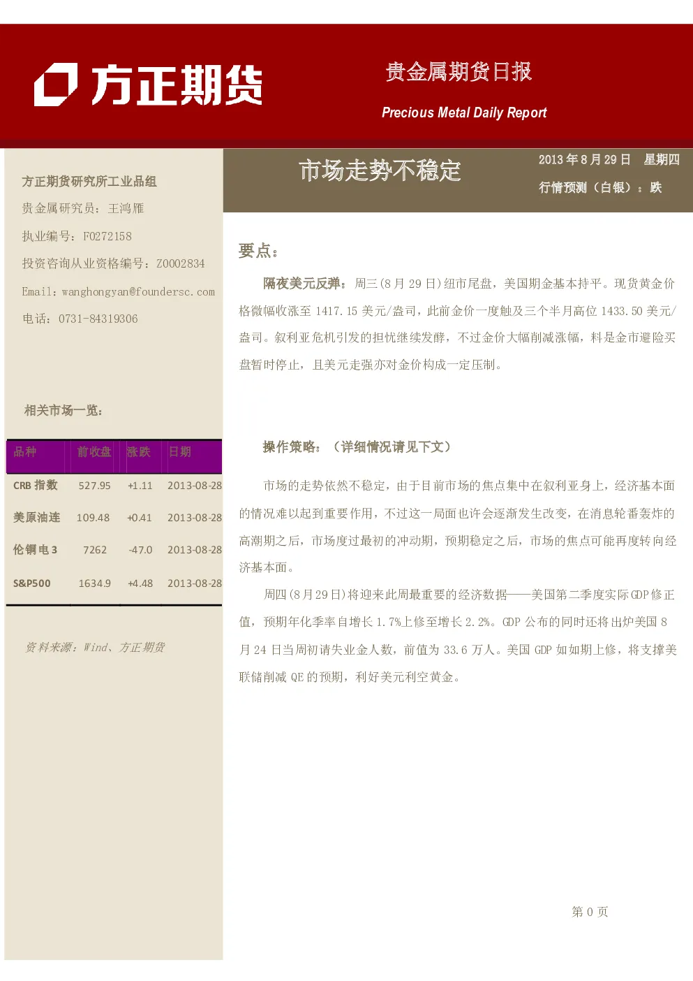 报告封面