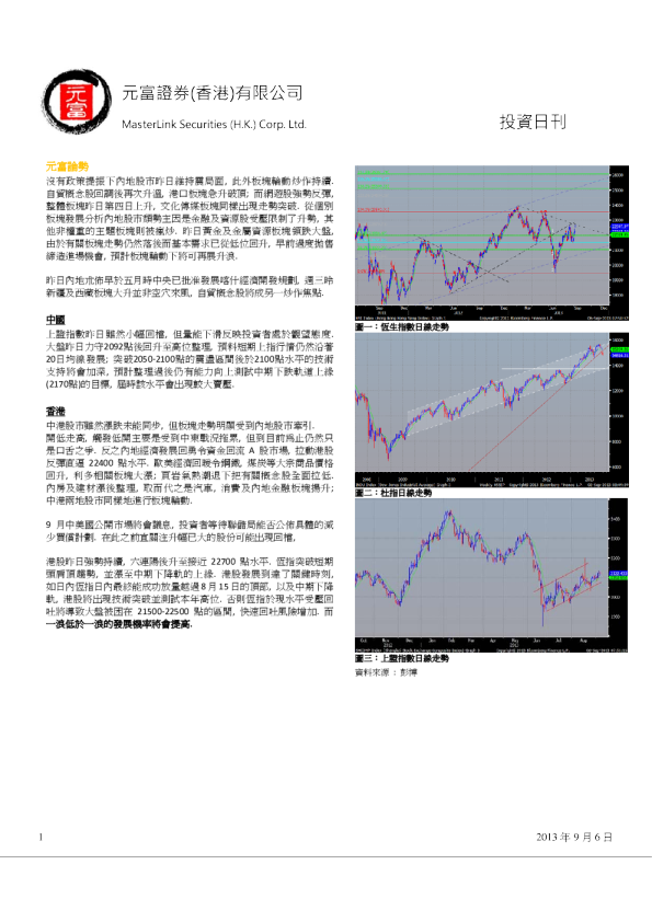 元富证券(香港)投资日刊