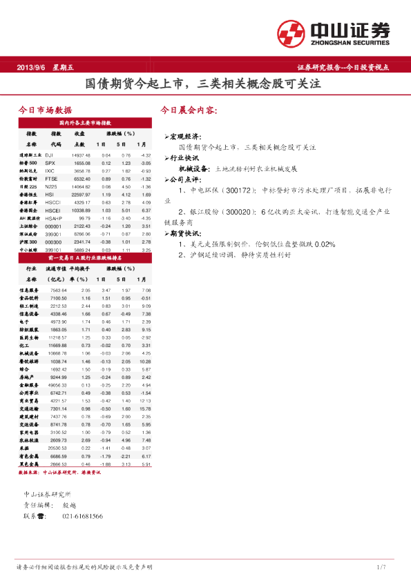 中山证券每日视点