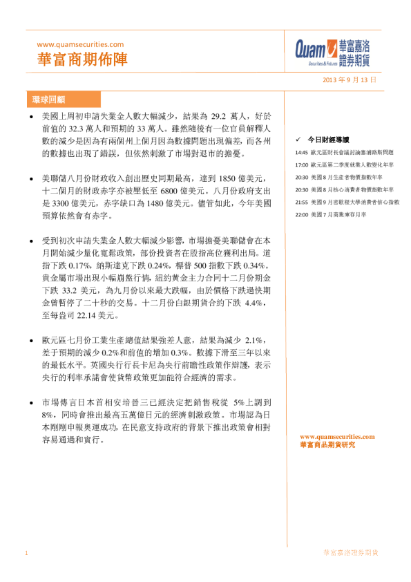 华富嘉洛商期布阵