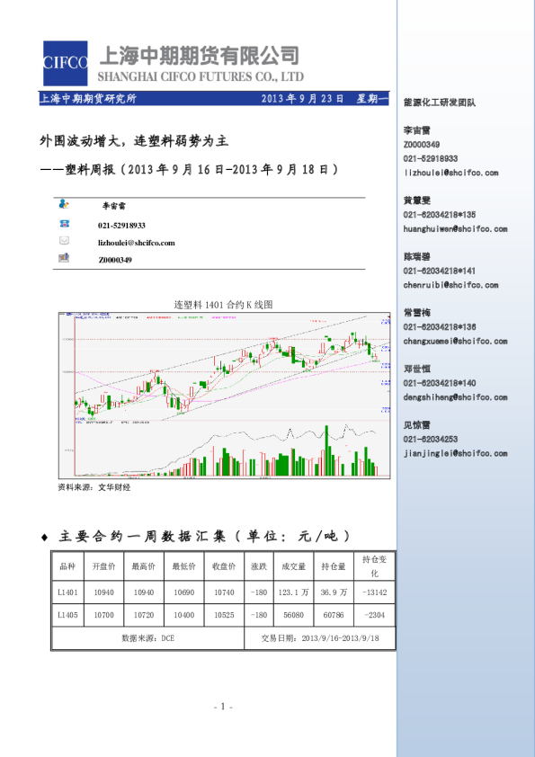 塑料周报：外围波动增大,连塑料弱势为主