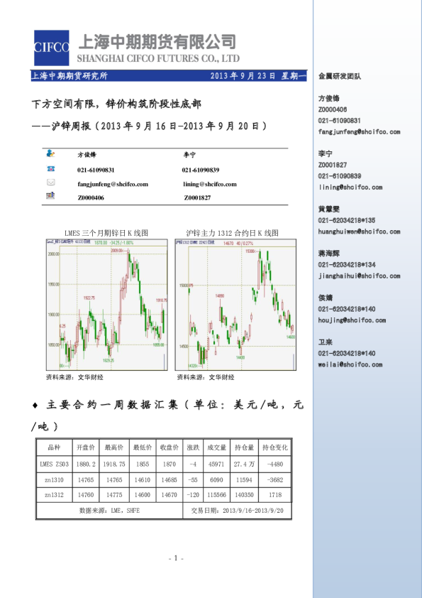 沪锌周报：下方空间有限,锌价构筑阶段性底部