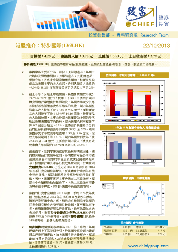 特步国际：港股推介