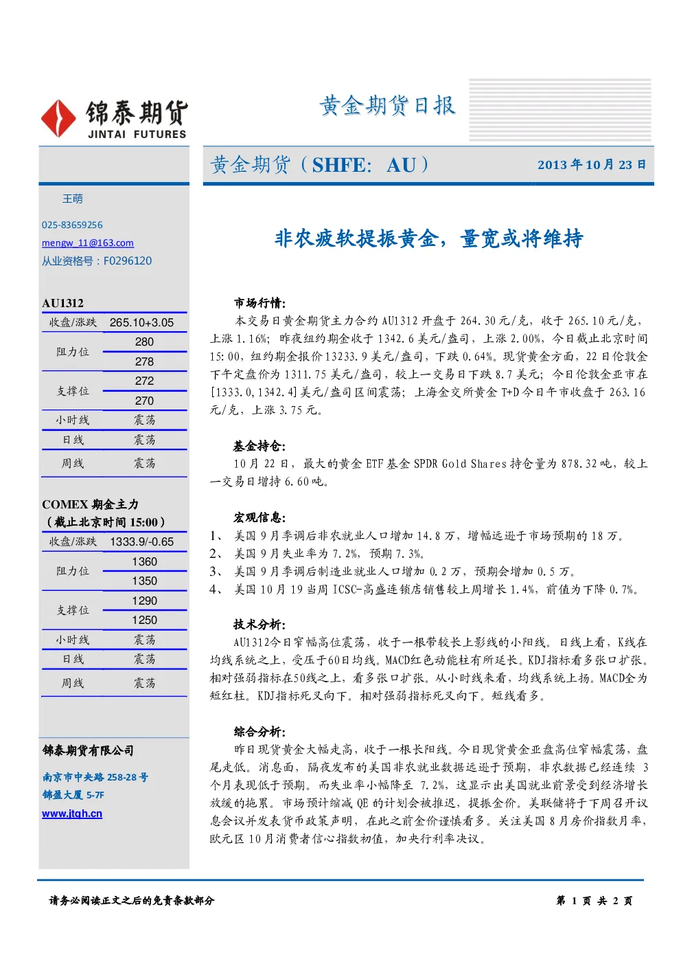 报告封面
