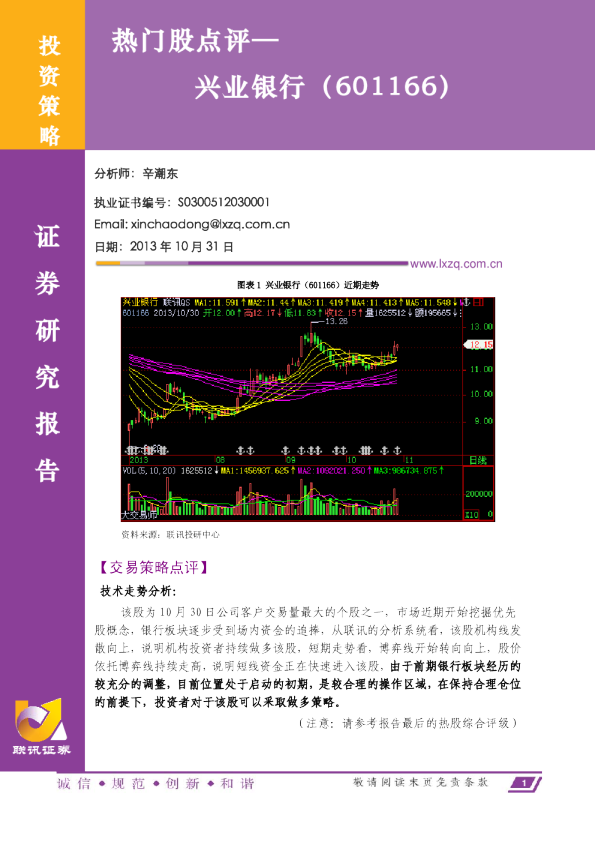 热门股点评：兴业银行(601166)