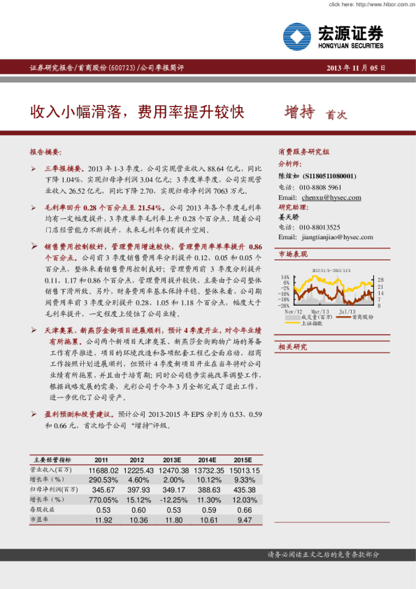 收入小幅滑落，费用率提升较快