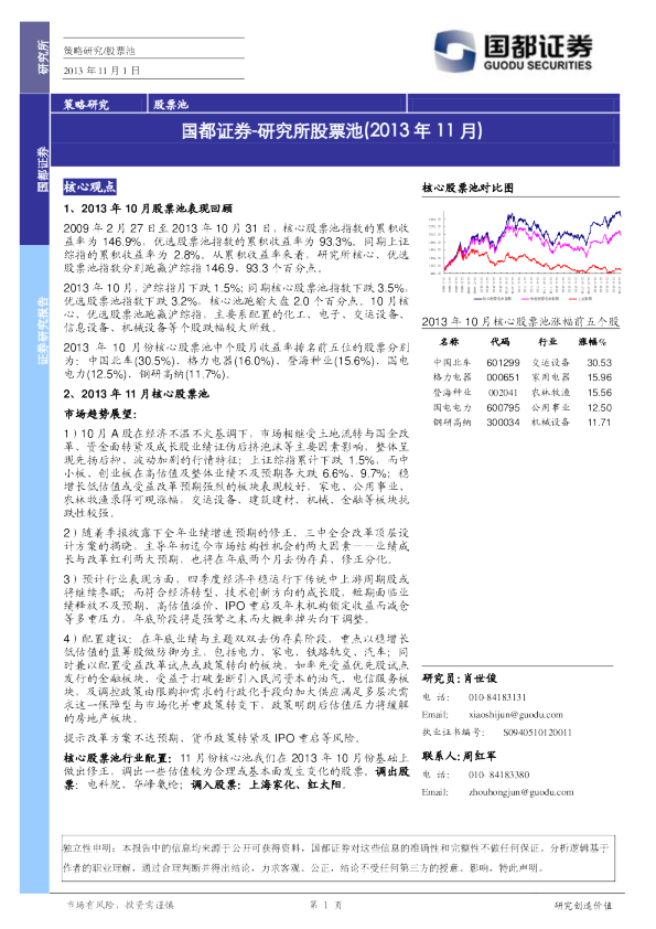 国都证券研究所股票池