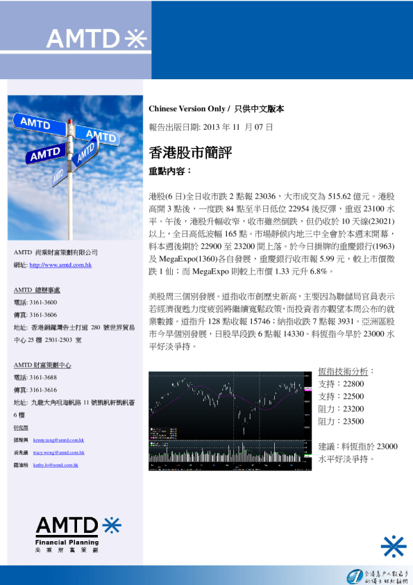 尚乘财富香港股市简评