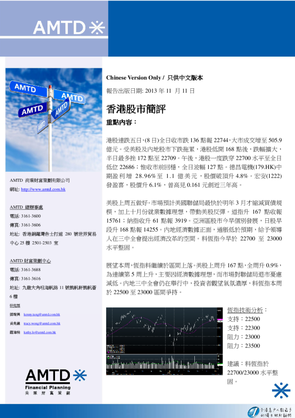 尚乘财富香港股市简评