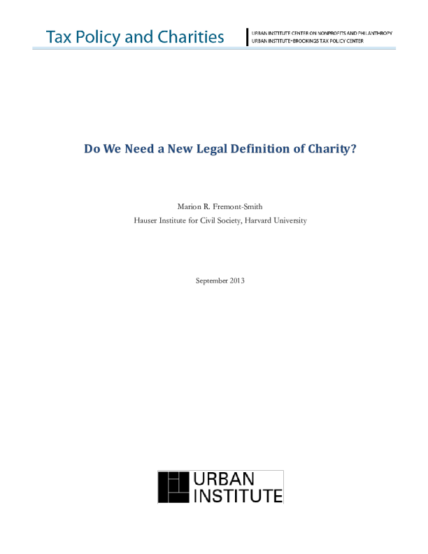 Do we need a new legal definition of charity 
