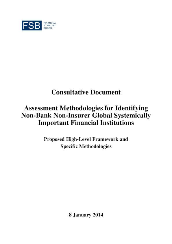 Assessment Methodologies for Identifying Non-Bank Non-Insurer Global Systemically Important Financial Institutions
