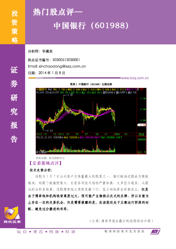 热门股点评：中国银行(601988)