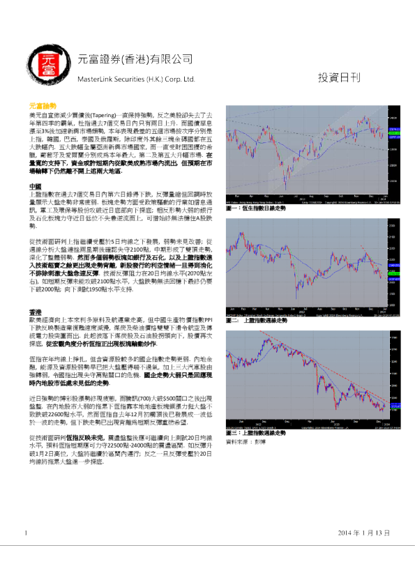元富证券(香港)投资日刊