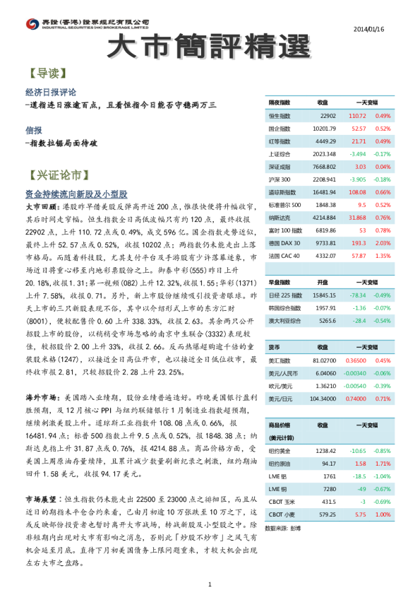兴证(香港)金融大市简评精选