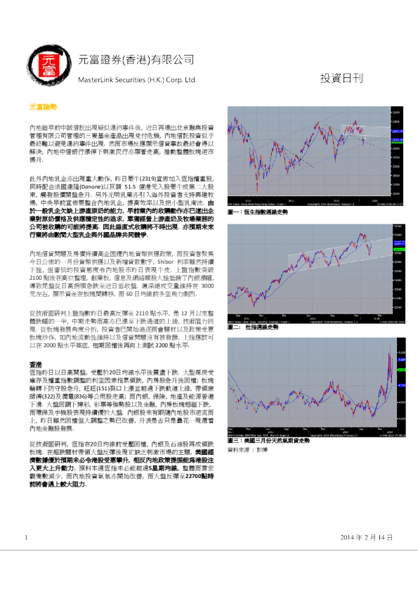 元富证券(香港)投资日刊