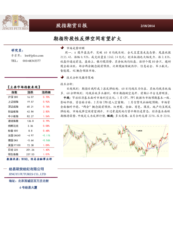 股指期货日报：期指阶段性反弹空间有望扩大