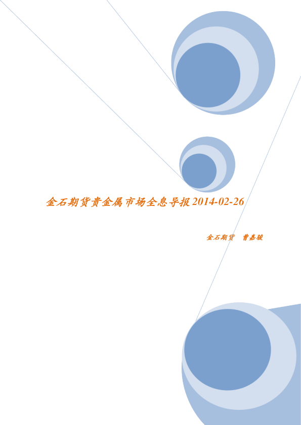 金石期货贵金属市场全息导报