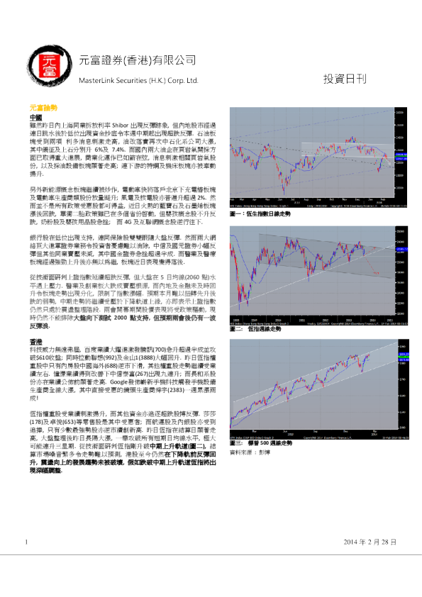 元富证券(香港)投资日刊