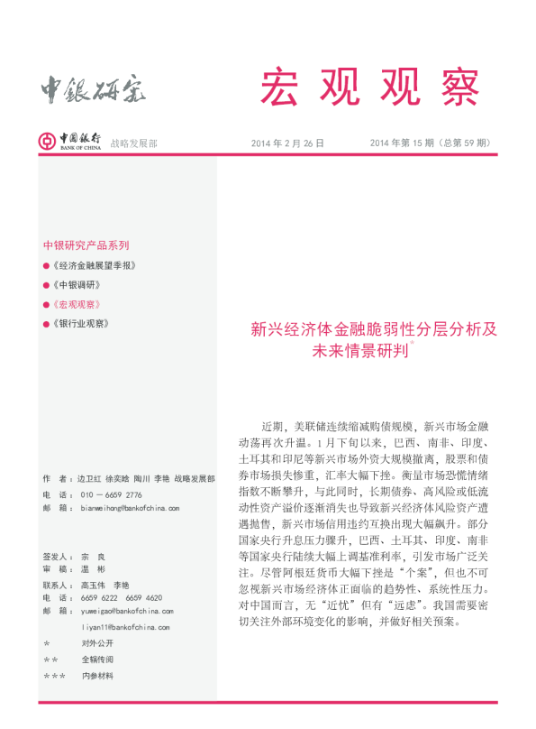 宏观观察：新兴经济体金融脆弱性分层分析及未来情景研判