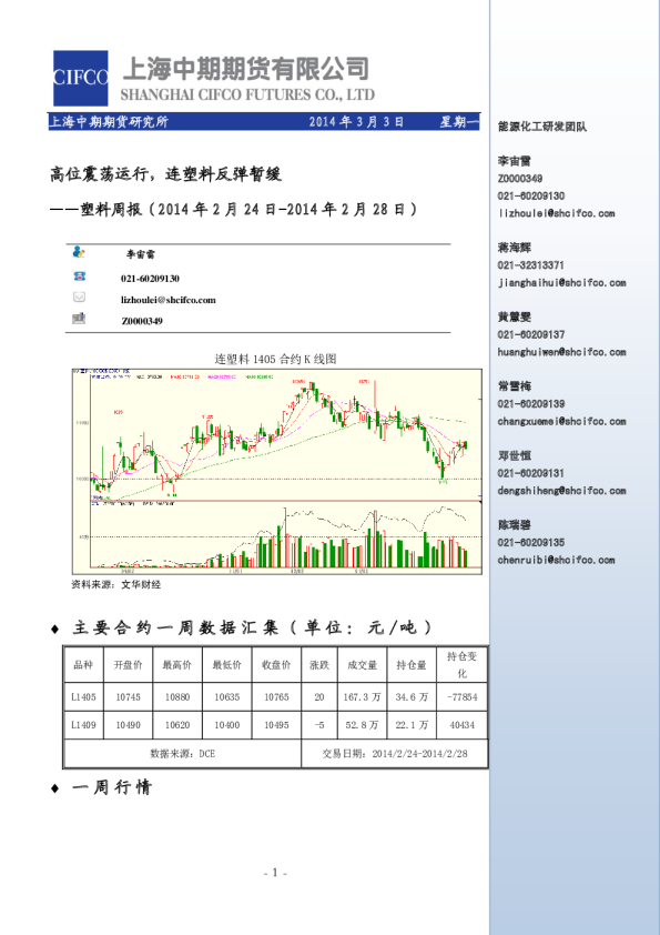 塑料周报：高位震荡运行,连塑料反弹暂缓