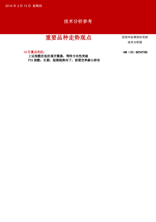 国投中谷期货技术分析参考