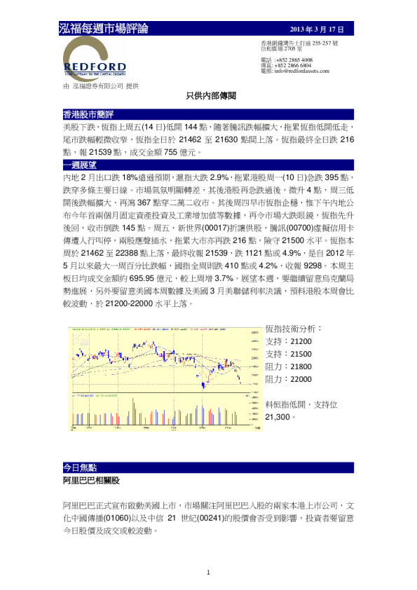 泓福证券每日市场评论