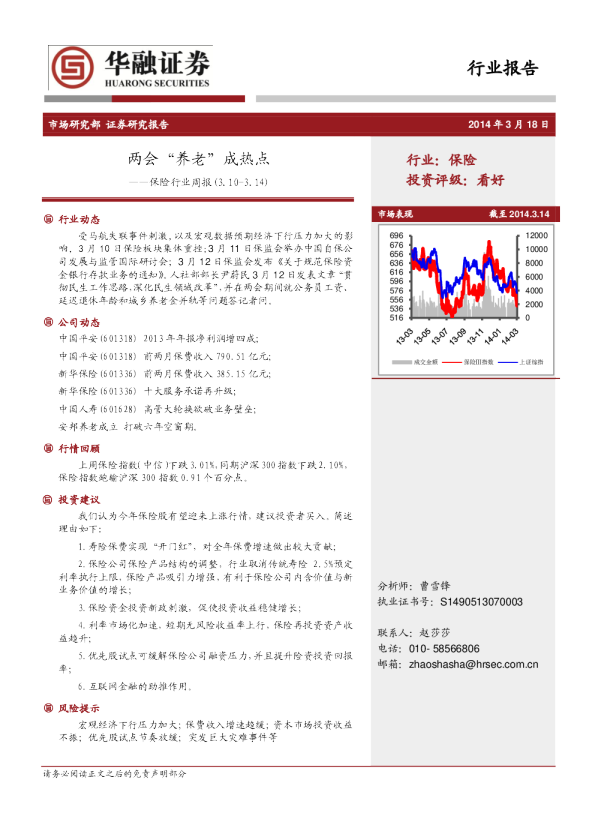 保险行业周报：两会“养老”成热点