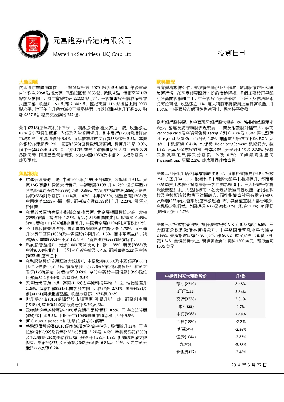 报告封面