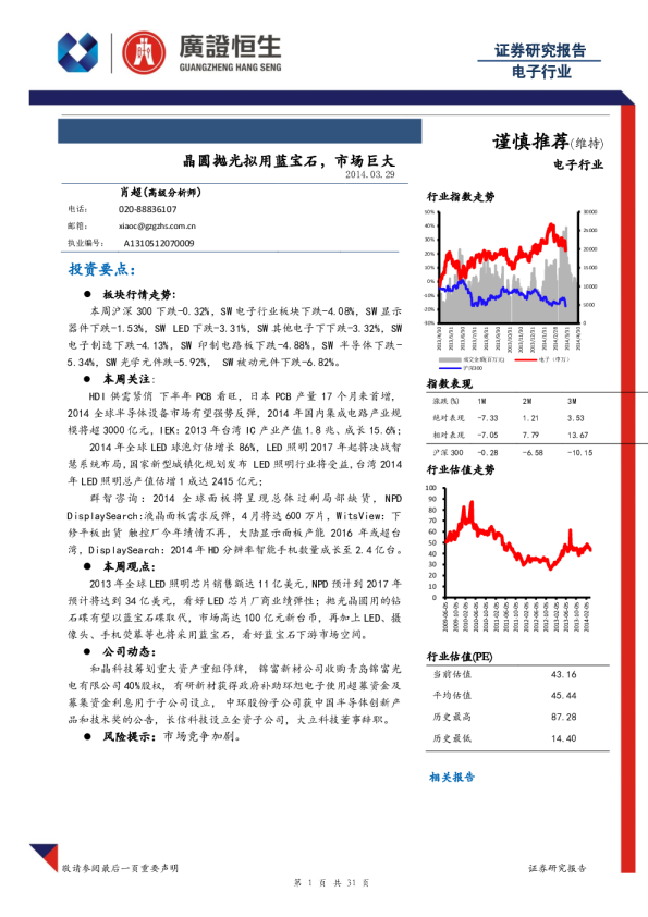 电子行业：晶圆抛光拟用蓝宝石,市场巨大