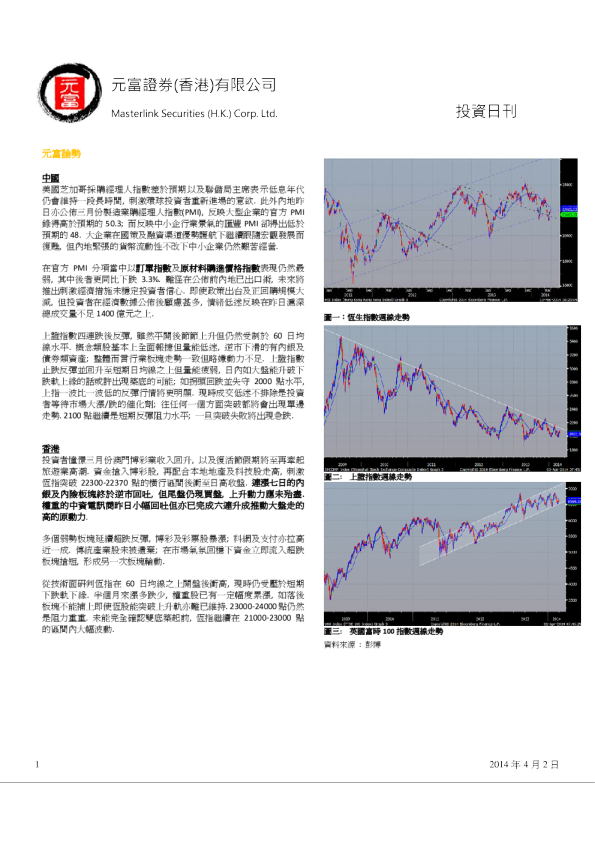 元富证券(香港)投资日刊