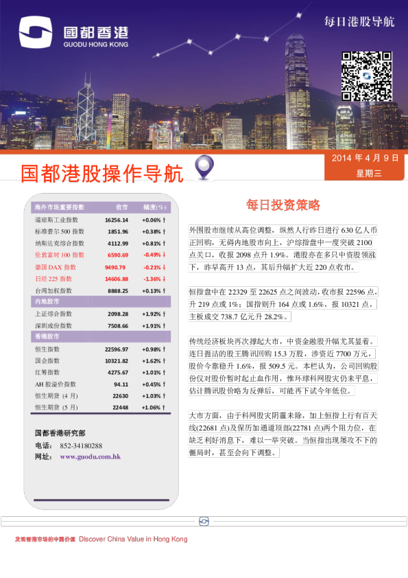国都证券(香港)每日港股导航