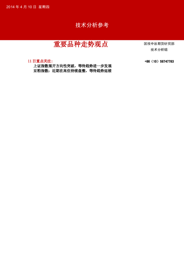 国投中谷期货技术分析参考