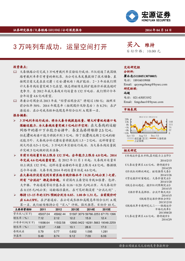 3万吨列车成功，运量空间打开