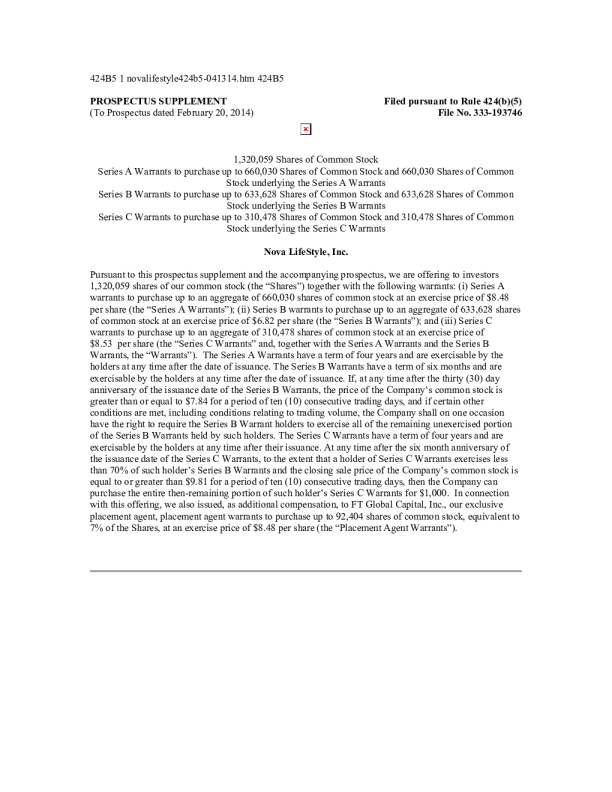 诺华家具美股招股说明书(2014-04-14版)