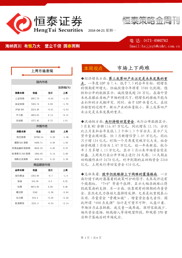 恒泰策略金周刊