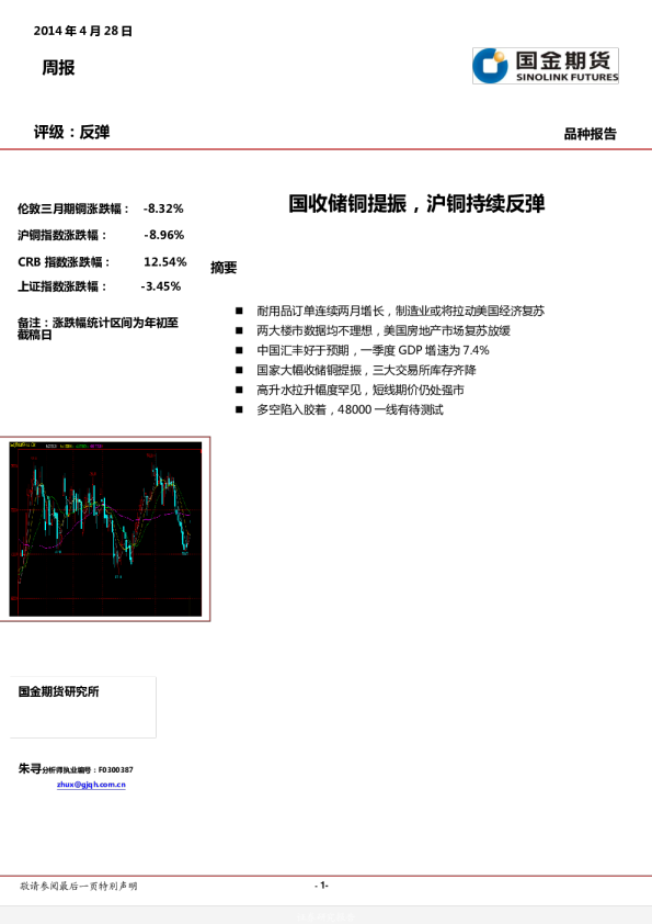 沪铜周报：国收储铜提振,沪铜持续反弹