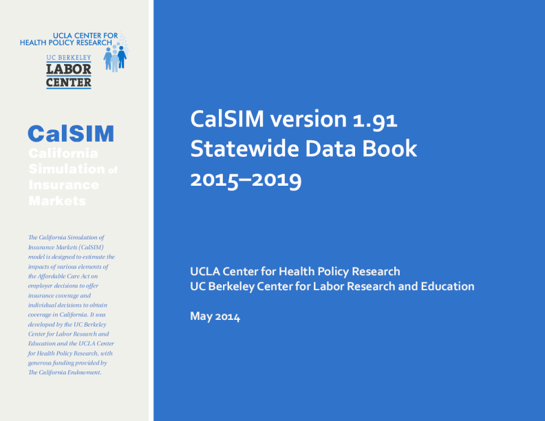 Statewide Data Book 2015-2019, California Simulation of Insurance Markets (CalSIM) version 1.91