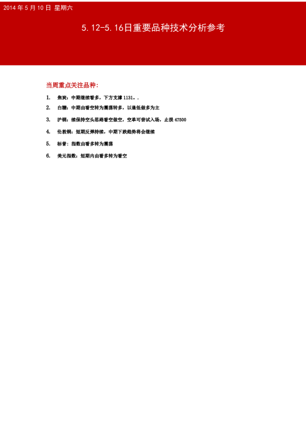 当周国投期货技术分析参考
