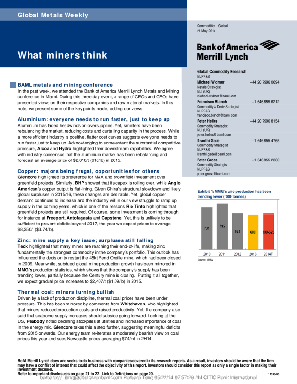 Global metals weekly what miners think
