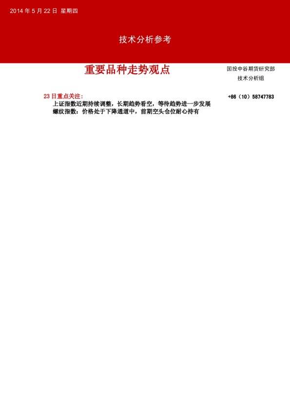 国投中谷期货技术分析参考