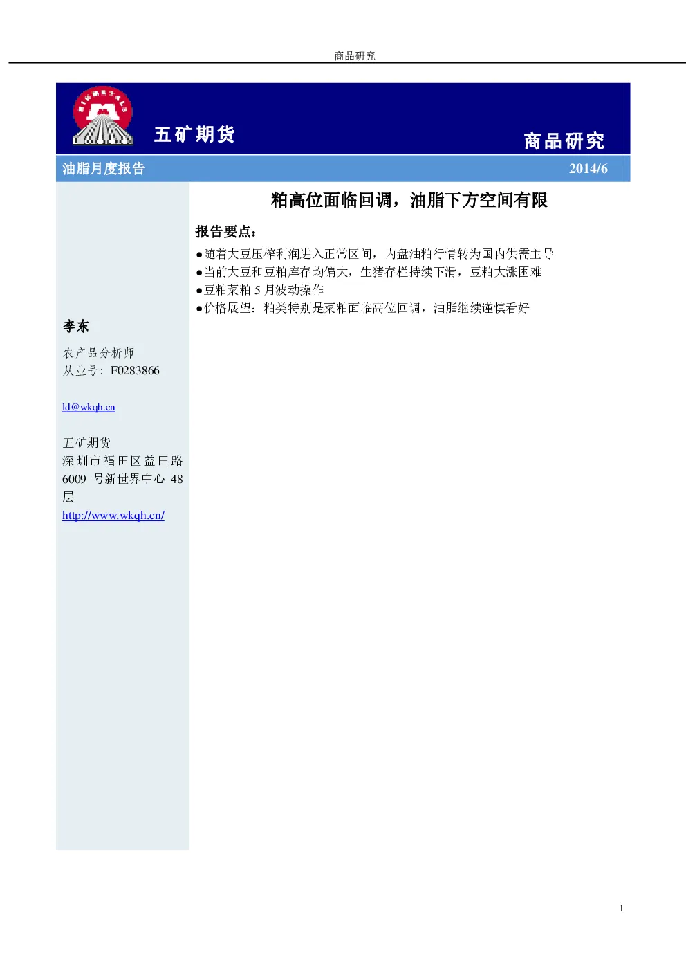 报告封面