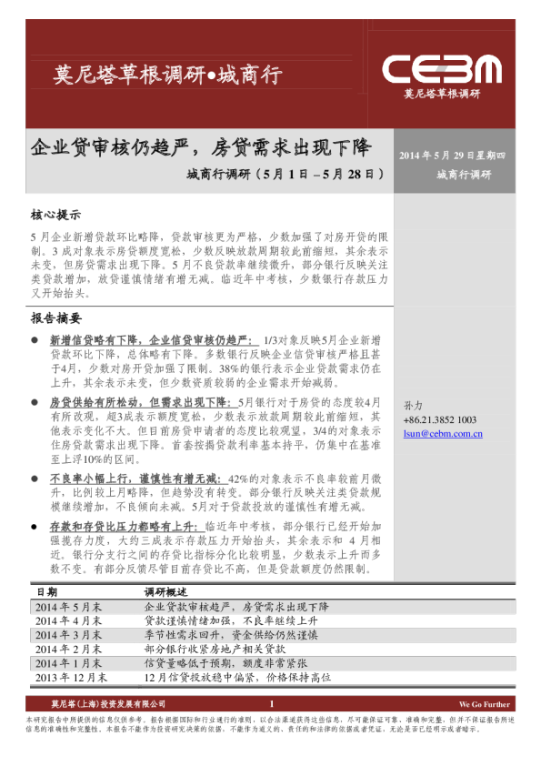 城商行调研：企业贷审核仍趋严,房贷需求出现下降