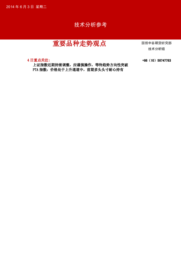 国投中谷期货技术分析参考