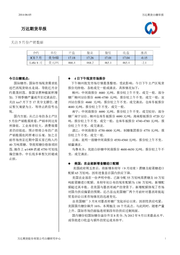 白糖早报：关注5月份产销数据