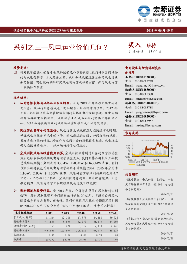 系列之三—风电运营价值几何？