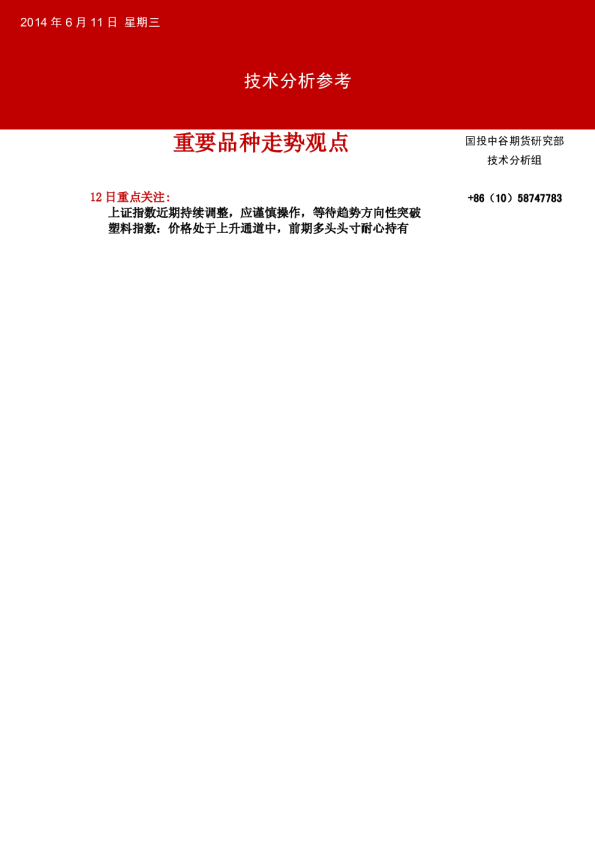 国投中谷期货技术分析参考