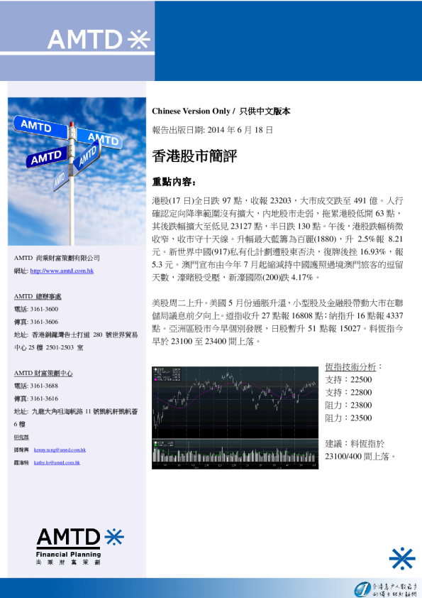 尚乘财富香港股市简评