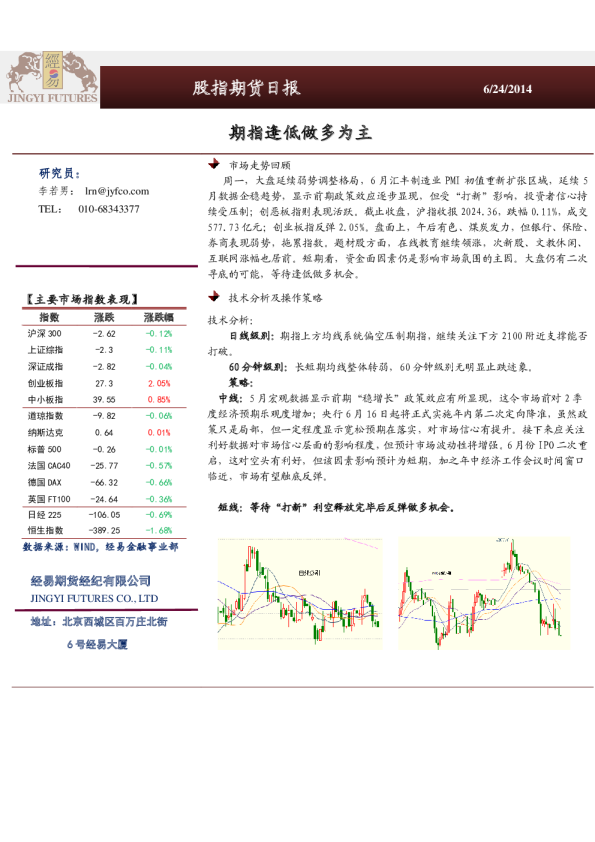 股指期货日报：期指逢低做多为主
