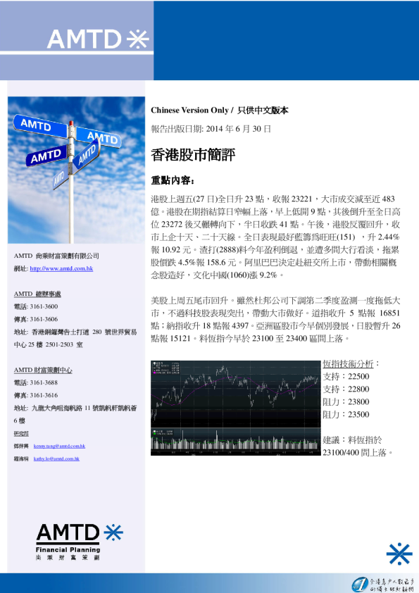 尚乘财富香港股市简评