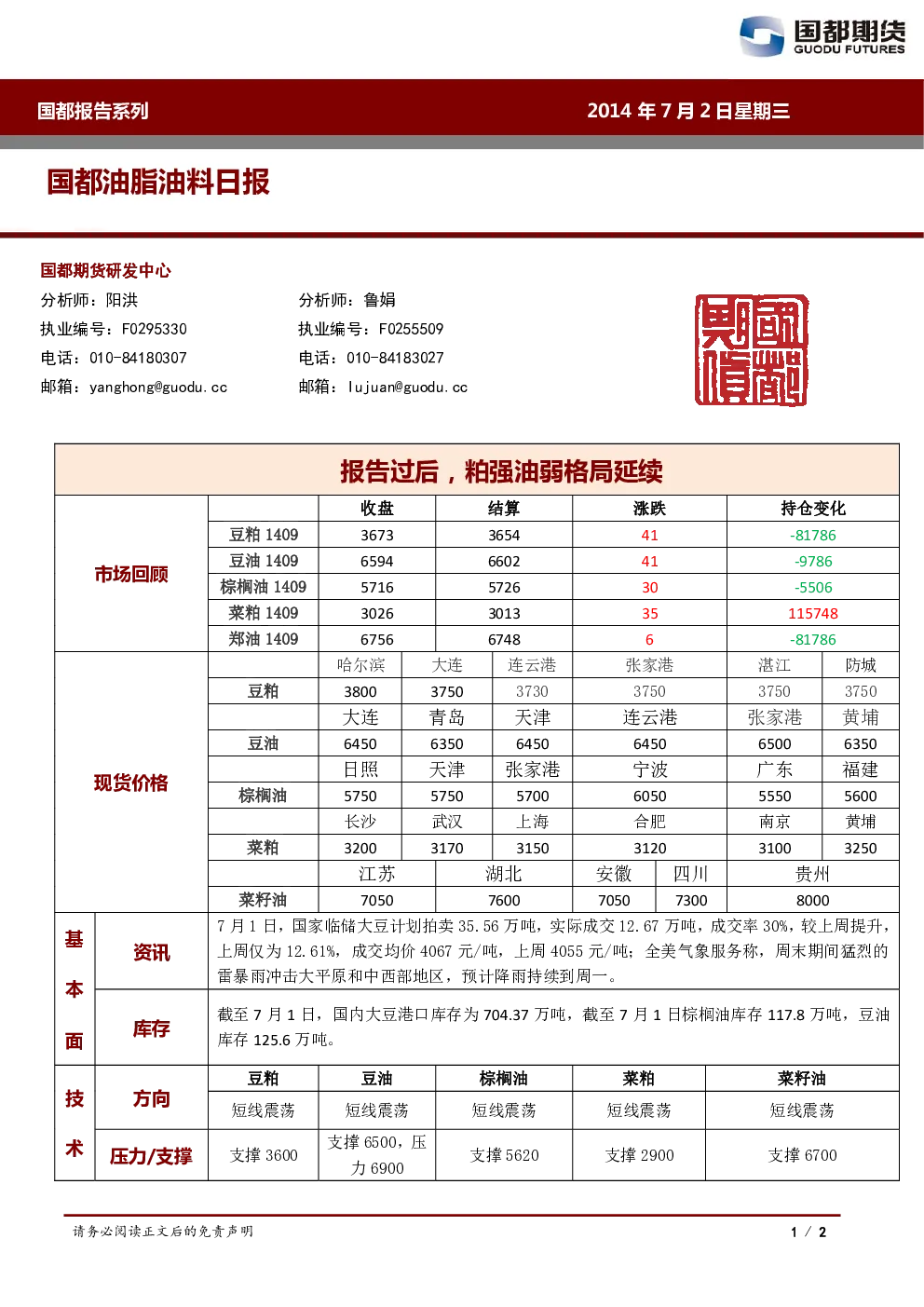 报告封面